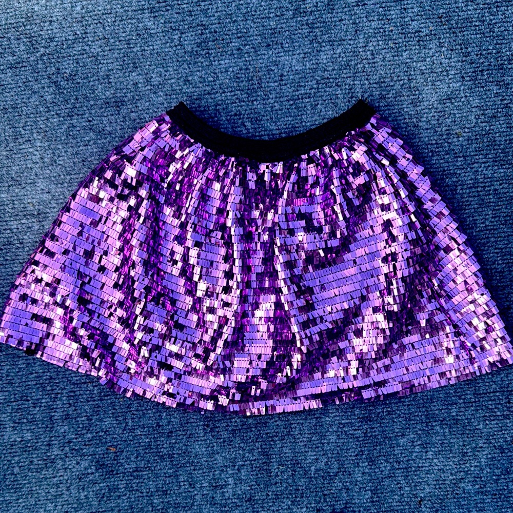 Zara Purple Sequin  Mini Skirt perfect condition